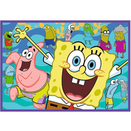 Pussel med 4x250 element SpongeBob - en galen värld