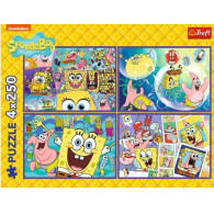 Pussel med 4x250 element SpongeBob - en galen värld