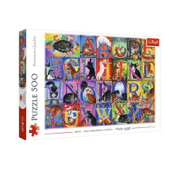 Pussel med 500 element kattalfabetet