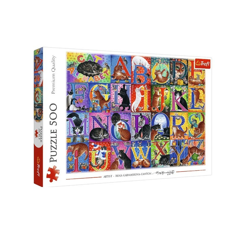 Pussel med 500 element kattalfabetet