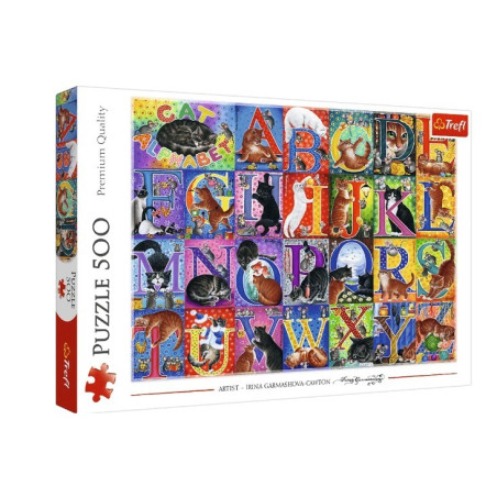 Pussel med 500 element kattalfabetet