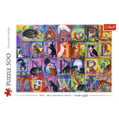 Pussel med 500 element kattalfabetet