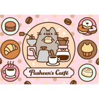 Pussel med 500 Pusheen-element på ett kafé