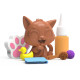 Figurine of a dirty cat in a bath, bonus set, tofik