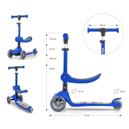 Scooter sparkcykel fluffig blå