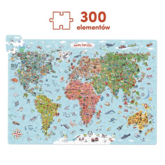 Pussel för upptäckare - världskarta med 300 delar
