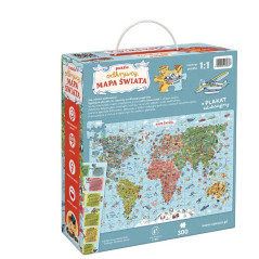 Pussel för upptäckare - världskarta med 300 delar