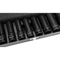 Nasadki udarowe 1/2', 10-24 mm, zestaw 11 szt.