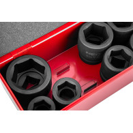 Skruvmejselbits 1', 27-50 mm, set med 9 st.