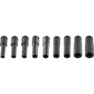 Nasadki udarowe 1/2', E10-E24, zestaw 9 szt., CrMo