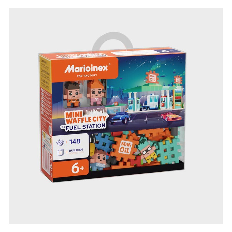Minivåffelklossar - bensinstation med 148 delar