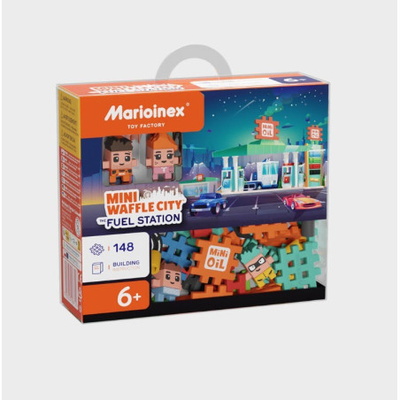Minivåffelklossar - bensinstation med 148 delar