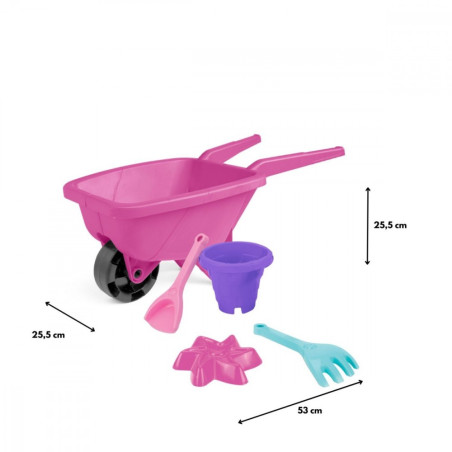 Skottkärra med sandset rosa