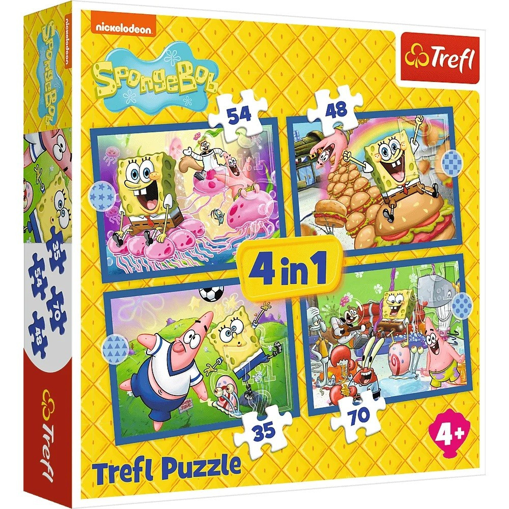 Pussel 4-i-1 Svampbob