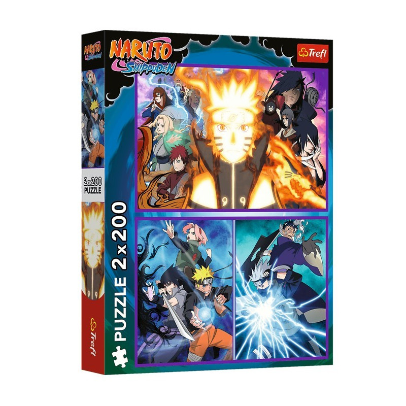 Pussel med 2x200 Naruto Ninja-element från gömda lövninjorbyn.