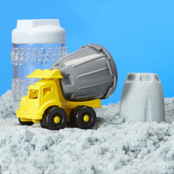 Plastisk lera från Wonder Factory torkar aldrig, sandlastbilar, cementblandare.
