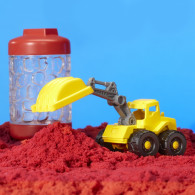 Plastisk lera från wonder factory torkar aldrig, sandlastbilar, grävmaskin.