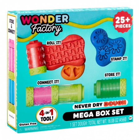 Plastilina Wonder Factory aldrig torkande deg mega låda set