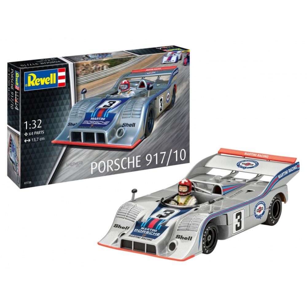Modell av en plastbil Porsche 917 i skala 1:32. Modell av en plastbil Porsche 917 i skala 1:32.