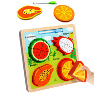 Pusselbräda 2-i-1 Träpedagogisk Frukt Whiteboard