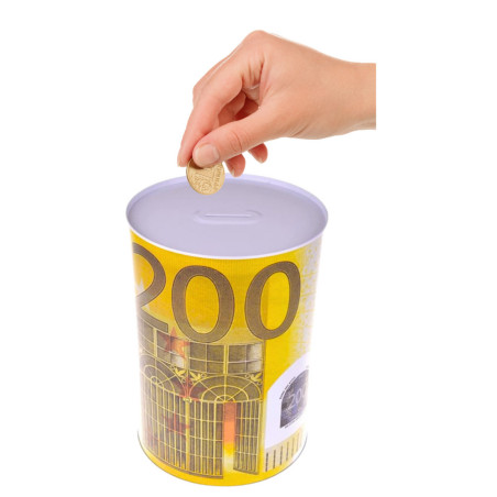 Metall Sparbössa Burk Sedel 200 Euro 16,5 x 12cm