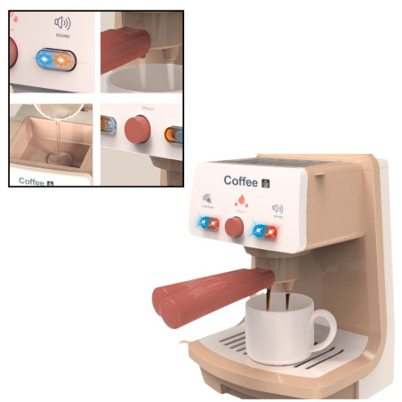 Espressomaskin Leksakskopp Portafilter Ljus Ljud