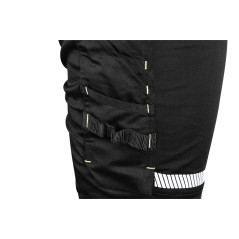 Varselfärgade byxor, svart-gula, storlek XL.