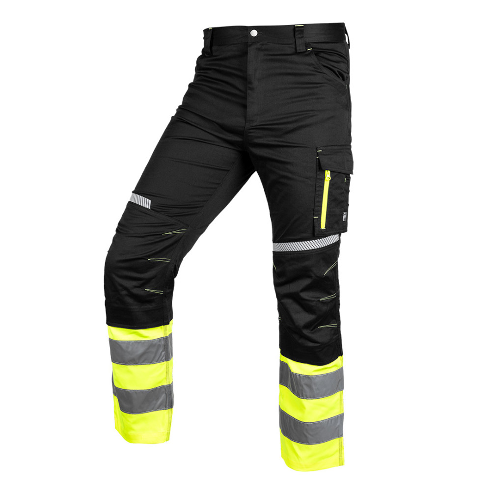 Varselfärgade byxor, svart-gula, storlek XXL. Varselfärgade byxor, svart-gula, storlek XXL.