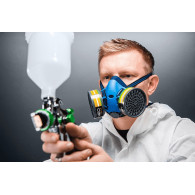 Halv ansiktsmask i silikon med plats för två filter (utan filter)