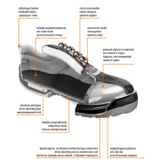 Arbetsskor, läder, storlek 42, CE