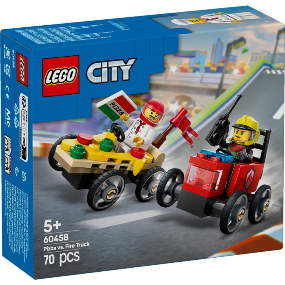 Klossar city 60458 racerbilsset pizza mot brandbil