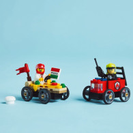 Klossar city 60458 racerbilsset pizza mot brandbil
