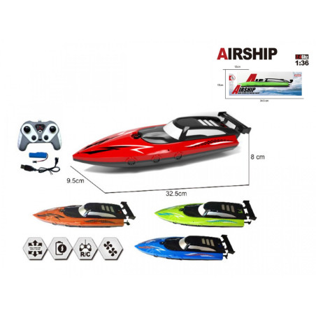 RC-båt 4 med USB-laddare 4 färger mix