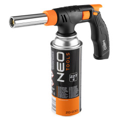 Gasbrännare med piezo-tändning, 360 graders vridning med låg- och högflamreglering.