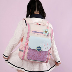 Skolväska med Kanin Bröstbälte Pastell 21L