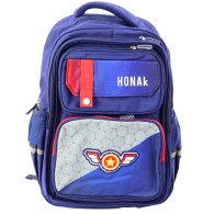 Skolryggsäck med broderad emblem Bröstrem Blå 20L