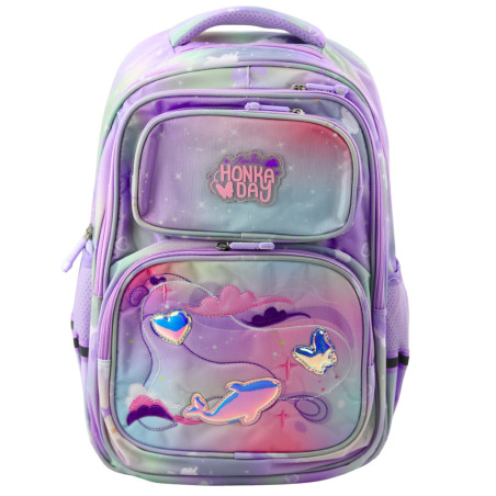 Skolväska med bröstrem i pastellfärger 20L