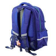 Ryggsäck för barnskola med bröstrem, marinblå och grön, 20 liter, 38 cm.
