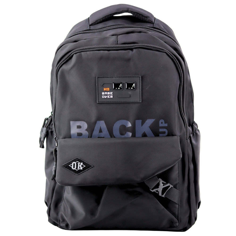 Plecak Miejski Szkolny 6 Kieszeni Back Up Czarny 23L 46cm Plecak Miejski Szkolny 6 Kieszeni Back Up Czarny 23L 46cm