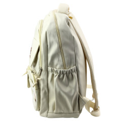 Ryggsäck Stadsskola Kapibara Nyckelring Pins Beige Krämig 25L 42cm