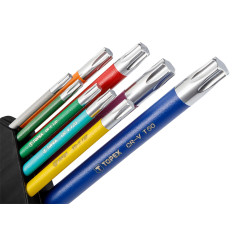 Torx-nycklar, färgglada, set med 9 stycken.