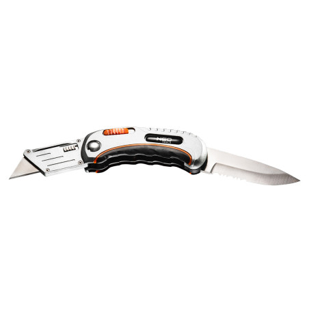 Fällbar universal kniv, trapezblad + kniv, nylonfodral + 5 Neo-blad | HandlaSmidigt.se