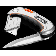 Fällbar universal kniv, trapezblad + kniv, nylonfodral + 5 Neo-blad