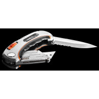 Fällbar universal kniv, trapezblad + kniv, nylonfodral + 5 Neo-blad