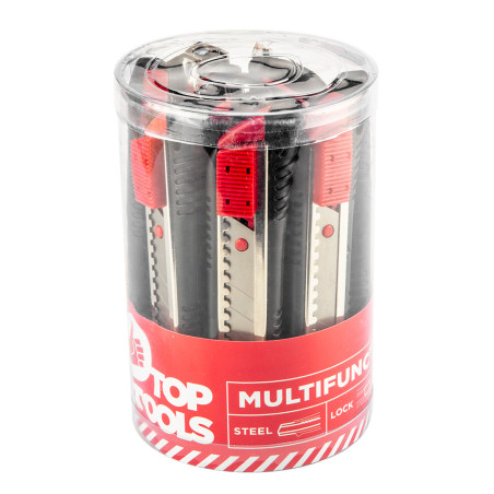 Kniv med 18 mm brytbart blad, set om 12 stycken, i rör