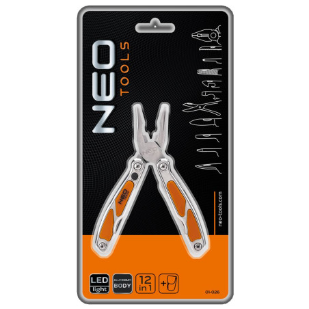 Multiverktyg med LED-ljus, set med 12 stycken.