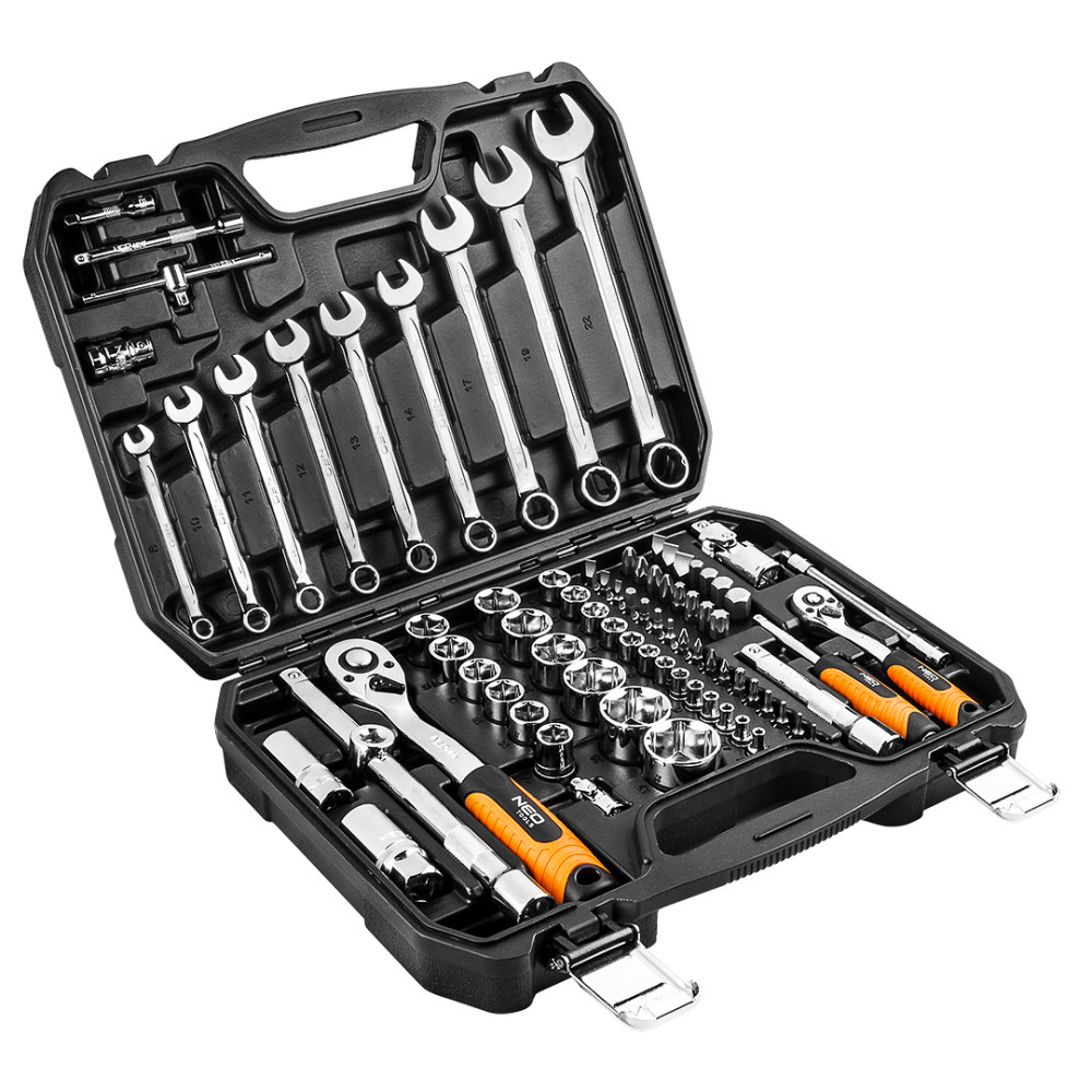 Hylsnyckelsats 1/2', 1/4', 82-delars set, CrV