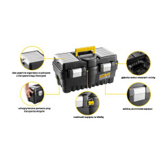 Verktygslåda 19 tum, aluminiumlåsningar