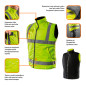 Arbetsväst, tvåsidig, ena sidan reflex, gul, storlek L/52.