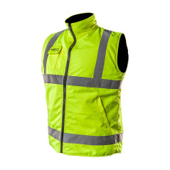 Ärmellose Arbeitsweste, beidseitig tragbar, eine Seite reflektierend, gelb, Größe XL/56.